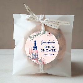 Adesivo Redondo Café da manhã com champanhe e Chás de Casanamento 