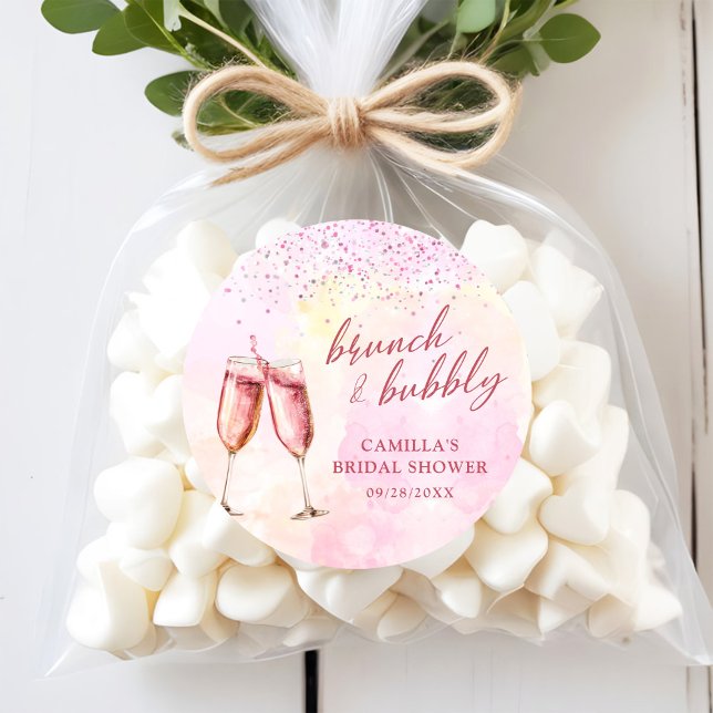 Adesivo Redondo Café da Manhã com Champanhe Rosado e Brinde de Des (Criador carregado)