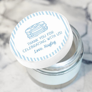 Adesivo Redondo Café da Manhã de Panquecas e Pijamas Obrigado