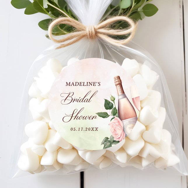 Adesivo Redondo Café da Manhã e Champanhe Espumante Chá de Noiva (Criador carregado)