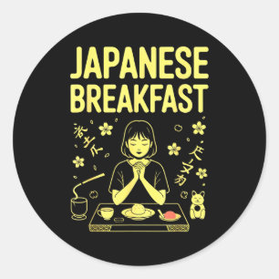 Adesivo Redondo Café da Manhã Japonês Chá de Arroz Miso Zen Gráfic