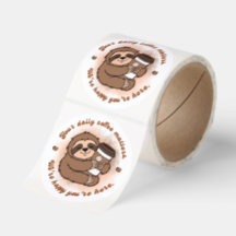 Café de Preguiça Fofa Design de Bom Humor
