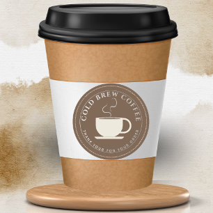 Adesivo Redondo Café de preparo marrom Marca Personalizada