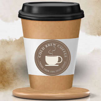 Adesivo Redondo Café de preparo marrom Marca Personalizada