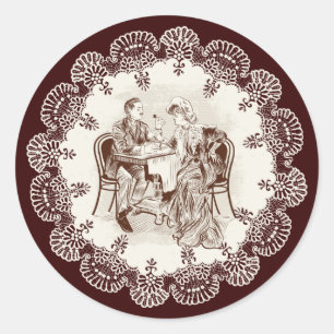 Adesivo Redondo café e amor