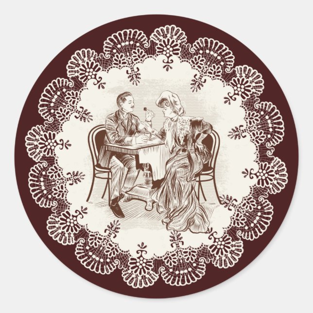 Adesivo Redondo café e amor (Frente)