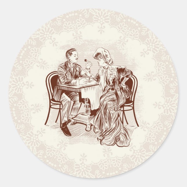 Adesivo Redondo café e amor (Frente)