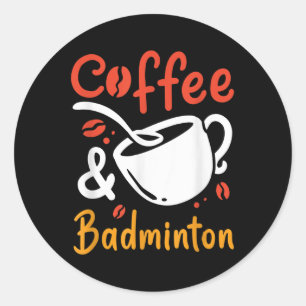 Adesivo Redondo Café E Badminton Bebê Café Brincadeira