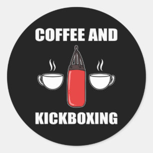 Adesivo Redondo Café E Kickboxing