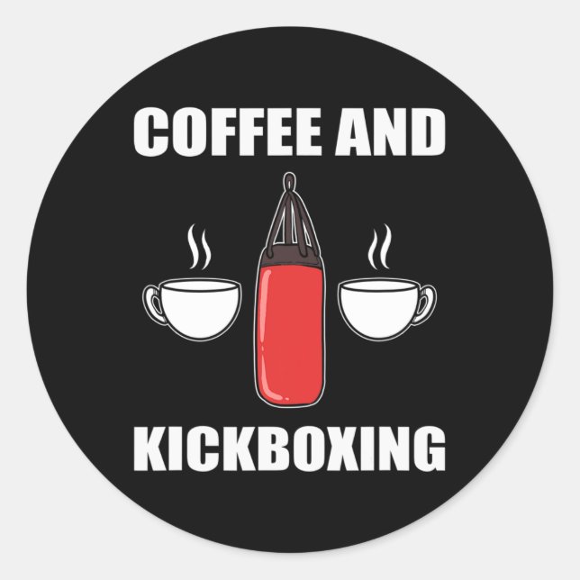 Adesivo Redondo Café E Kickboxing  (Frente)