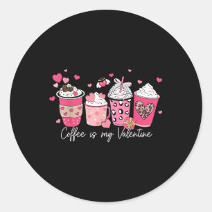 Adesivo Redondo Café É Meu Namorados Latte Love Heart Para Mulhere