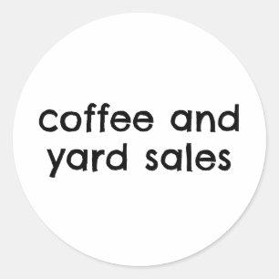 Adesivo Redondo Café E Venda De Jardim Engraçado