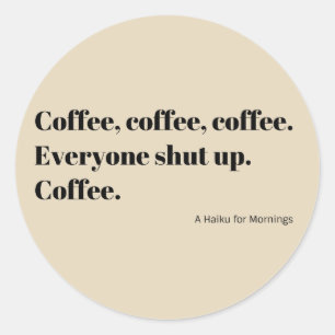 Adesivo Redondo Café Haiku para Típica Negra de Mannings