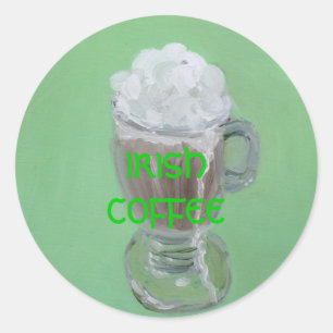 Adesivo Redondo "Café irlandês "