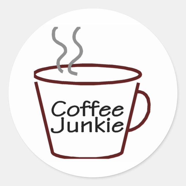 Adesivo Redondo Café Junkie (Frente)