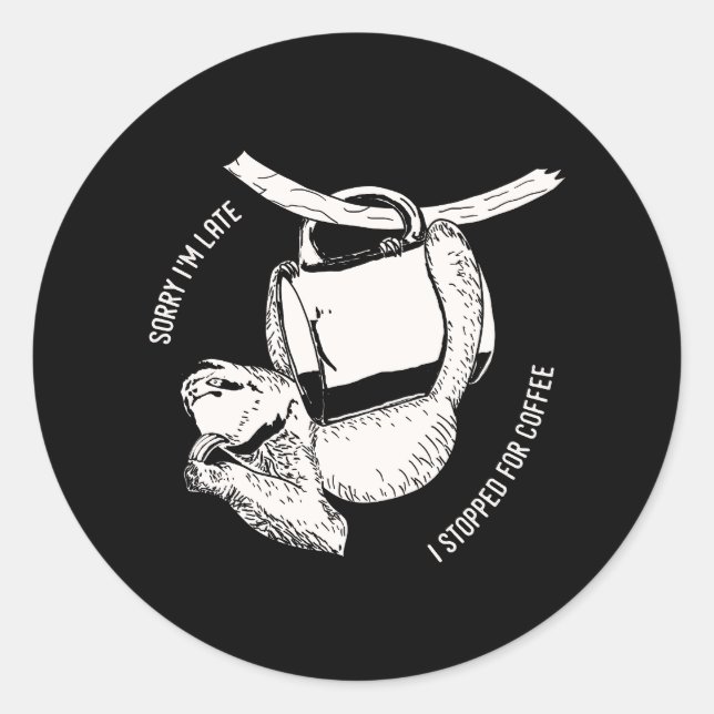 Adesivo Redondo Café Lama (branco) (Frente)