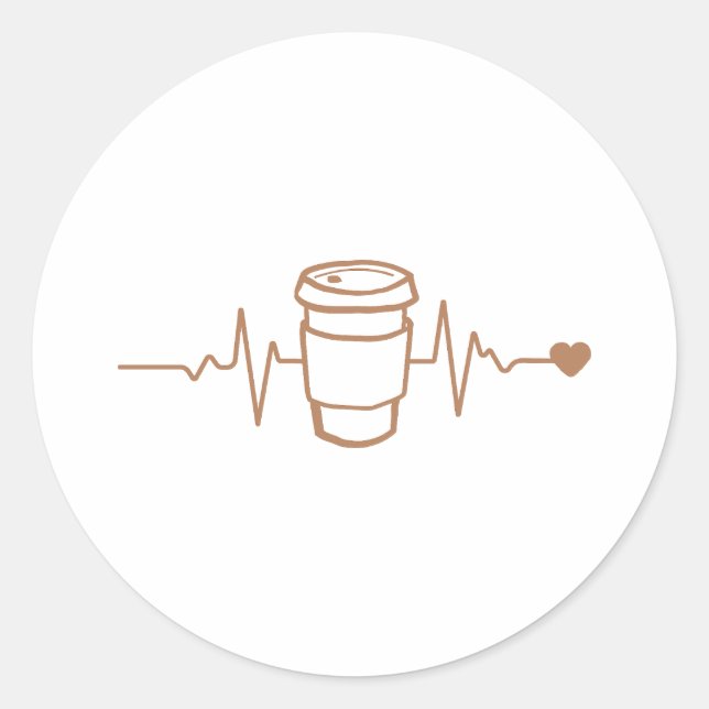 Adesivo Redondo Café Lifeline, Para Amantes De Café (Frente)