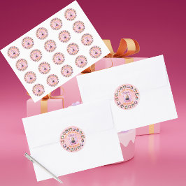 Adesivo Redondo Café Lover Ghost Party Sticker para Crianças Anive