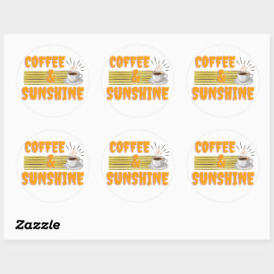 Adesivo Redondo Café & Luz Solar – Vibrações Positivas da Manhã
