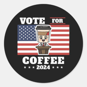 Adesivo Redondo Café para presidente, vote no café