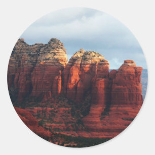 Adesivo Redondo Café Pot Rock Nublado em Sedona Arizona