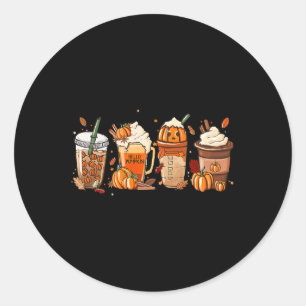 Adesivo Redondo Café Pumpkin Spice Latte Bebe Outono Graças