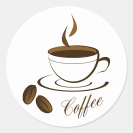 Adesivo Redondo Café quente Café Mug Café