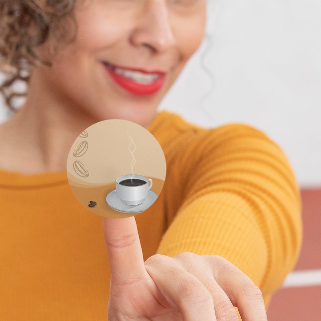 Adesivo Redondo Café quente vapor (Criador carregado)