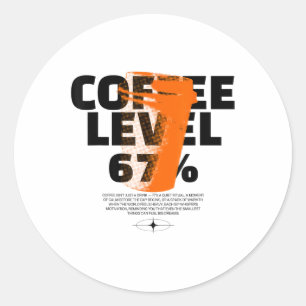 Adesivo Redondo Café Retro Combustível Matinal 67 Motivação Café