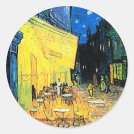 Adesivo Redondo Café Terrace à Noite (1888) Vincent Van Gogh art