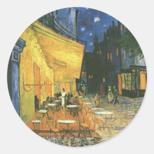Adesivo Redondo Cafe Terrace - Vincent van Gogh