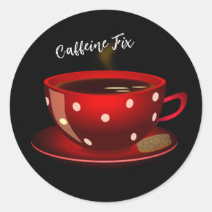 Adesivo Redondo Cafeine Fix Coffee Morning Sticker