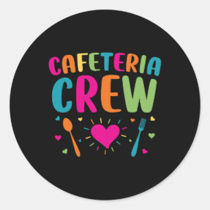 Adesivo Redondo Cafeteria Crew Almoçava Lady De Volta À Novidade E