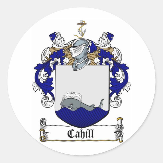 ADESIVO REDONDO CAHILL FAMILL CREST - CAHILL CASACO DE ARMAS (Frente)