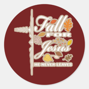 Adesivo Redondo Cai por Jesus que ele nunca deixa a camiseta