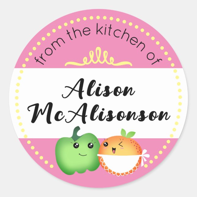 Adesivo Redondo caiaii: legumes fofos de padaria sartístico (Frente)