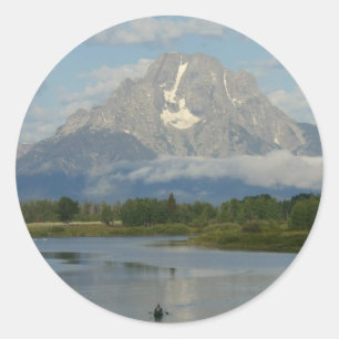 Adesivo Redondo Caiaque no Grand Teton National Park