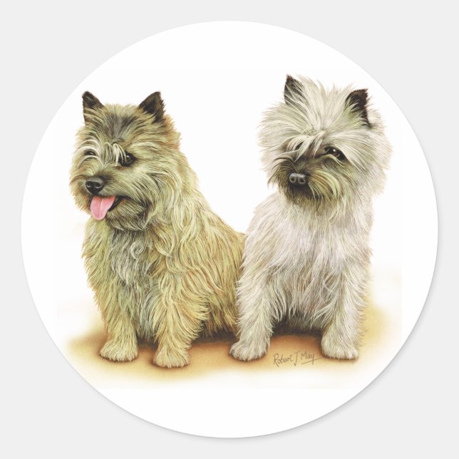 Adesivo Redondo Cairn Terrier (Frente)
