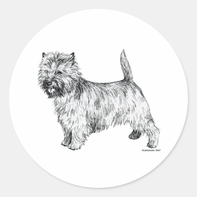 Adesivo Redondo Cairn Terrier (Frente)
