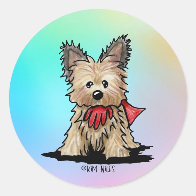 Adesivo Redondo Cairn Terrier (Frente)