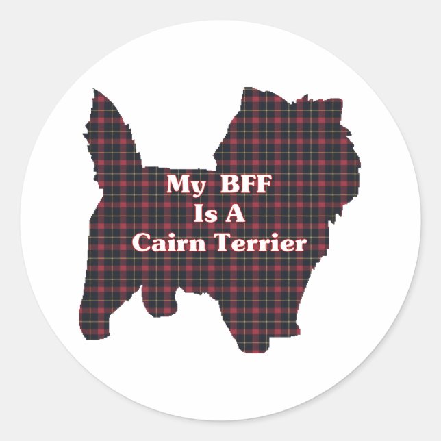 Adesivo Redondo Cairn Terrier BFF (Frente)