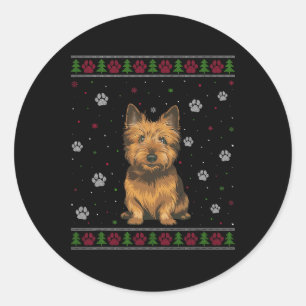 Adesivo Redondo Cairn Terrier Christmas Sweet Xmas Pet Animal Do