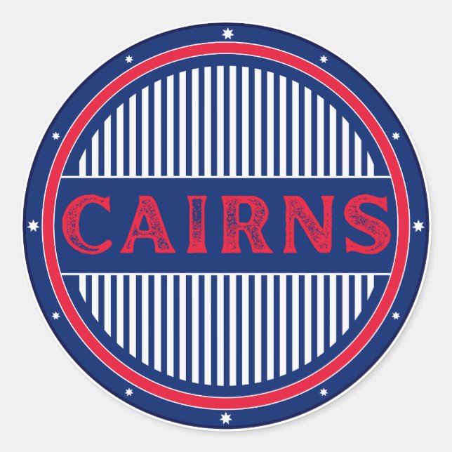 Adesivo Redondo Cairns City Pride Emblem – Australian Identity (Frente)