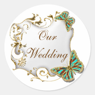 Adesivo Redondo Cais de ouro aquoso branco