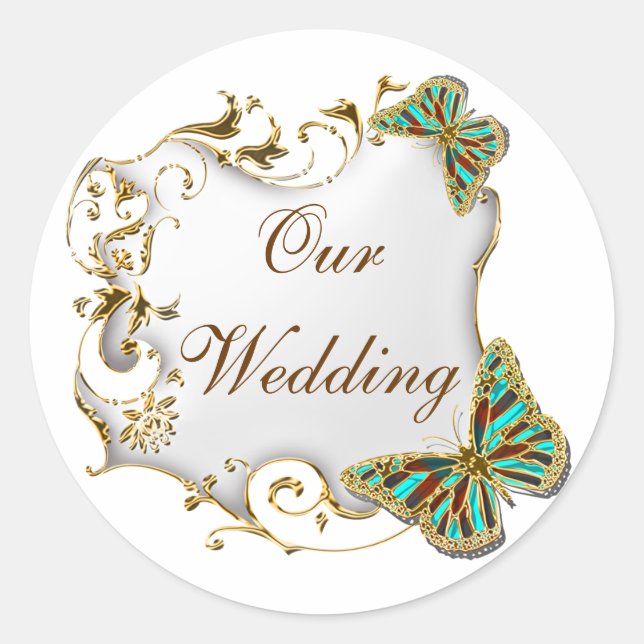 Adesivo Redondo Cais de ouro aquoso branco (Frente)