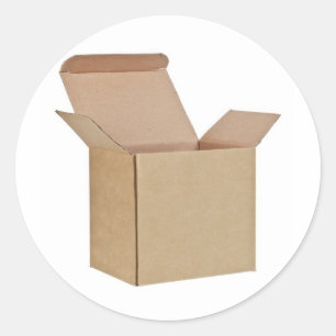 Adesivo Redondo Caixa de cartão aberta