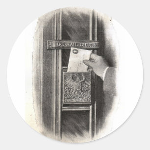 Adesivo Redondo Caixa de Correio Vintage