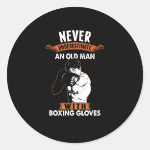Adesivo Redondo Caixa de Fã de Boxeador de Boxe Comt Esportes Kick