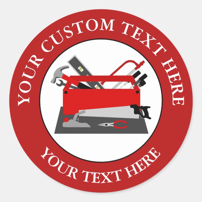 Adesivo Redondo Caixa de ferramentas do Handyman 1 1/2" (Frente)