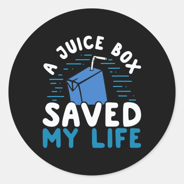 Adesivo Redondo Caixa de Juice de Sensibilização para Diabetes Tip (Frente)